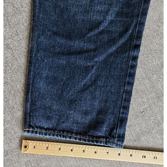Old Navy Jeans Womens 18 Blue Dark Wash High Rise Slouchy Straight Cropped Boho - Picture 9 of 14